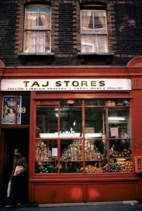 Taj Stores, Brick Lane, East London , a landmark of the British Bangladeshi community